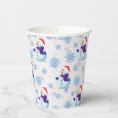 Kerstmis Sneeuwman oppervlaktepatroon Papieren Bekers (Links)