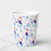 Kerstmis Sneeuwman oppervlaktepatroon Papieren Bekers (Rechts)
