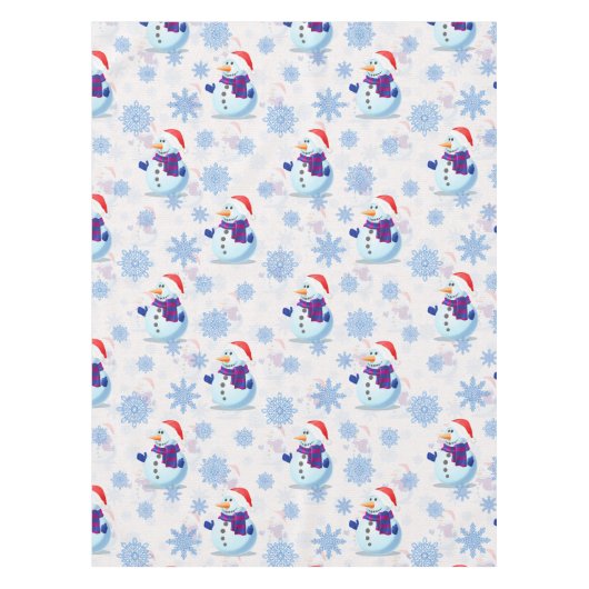 Kerstmis Sneeuwman oppervlaktepatroon Tafelkleed (Voorkant)