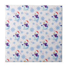 Kerstmis Sneeuwman oppervlaktepatroon Tegeltje