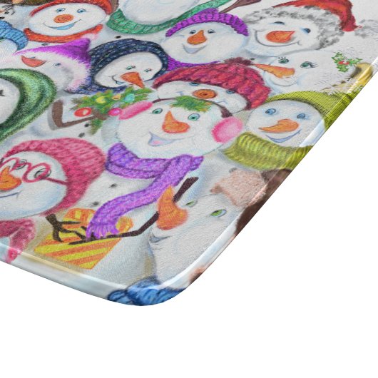 Kerstmis Sneeuwman Party Snijplank (Hoek)