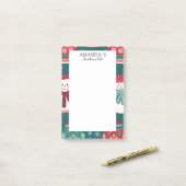 Kerstmis sneeuwman patroon Notities Post-it® Notes (Op bureau)