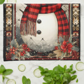 Kerstmis Sneeuwman Plaid Sjaal Rode Bloemen Theedoek (Gevouwen)