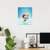 Kerstmis Sneeuwman Poster (Thuiskantoor)