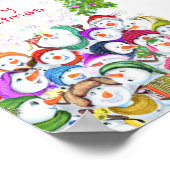 Kerstmis Sneeuwman Poster (Hoek)