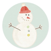 Kerstmis sneeuwman retro stickers