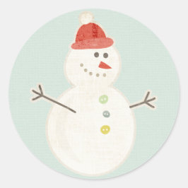 Kerstmis sneeuwman retro stickers