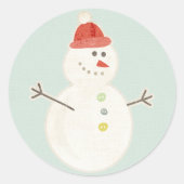 Kerstmis sneeuwman retro stickers (Voorkant)