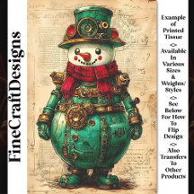 Kerstmis Sneeuwman Steampunk Sfeer BK9 Decoupage