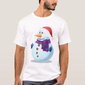 Kerstmis Sneeuwman T-shirt (Voorkant)