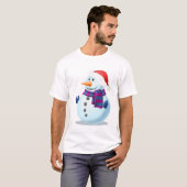 Kerstmis Sneeuwman T-shirt (Voorkant volledig)