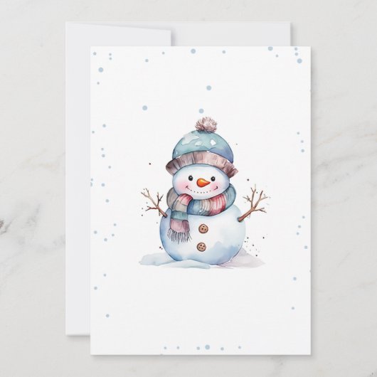 Kerstmis Sneeuwman Vakantie 5e Verjaardag Kaart (Achterkant)