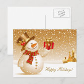 Kerstmis Sneeuwman Vakantie Groeten Feestdagenkaart (Voorkant / Achterkant)