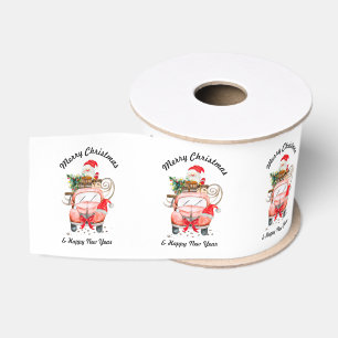 Kerstmis sneeuwman vrachtwagen met cadeaus grosgrain lint