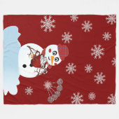 Kerstmis Sneeuwman warme chocolademelk en suikerri Fleece Deken (Voorkant (Horizontaal))