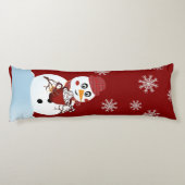 Kerstmis Sneeuwman warme chocolademelk en suikerri Lichaamskussen (Achterkant)