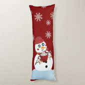 Kerstmis Sneeuwman warme chocolademelk en suikerri Lichaamskussen (Achterkant (Verticaal))