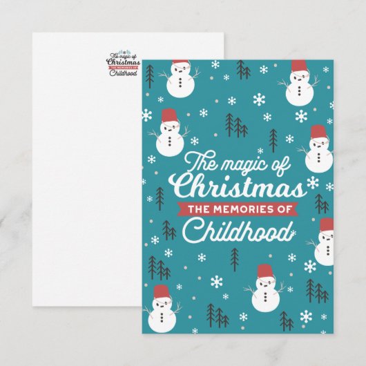 Kerstmis Sneeuwmannen en gekoesterde herinneringen Bedankkaart (Voorkant / Achterkant)