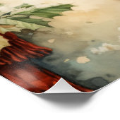 Kerstmis Sneeuwmannen illustratie Perfect Poster (Hoek)