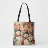 Kerstmis Sneeuwmannen illustratie Tote Bag (Voorkant)