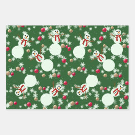 Kerstmis Sneeuwmannen Inpakpapier Vel