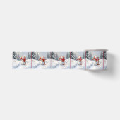 Kerstmis Sneeuwmannen Met Rode Schedels Grosgrain Lint (Voorkant)