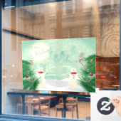 Kerstmis Sneeuwmannen Raamsticker (Cafe Raam)