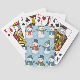 Kerstmis Sneeuwmannen Sneeuwvlokken Kaartspel Pokerkaarten