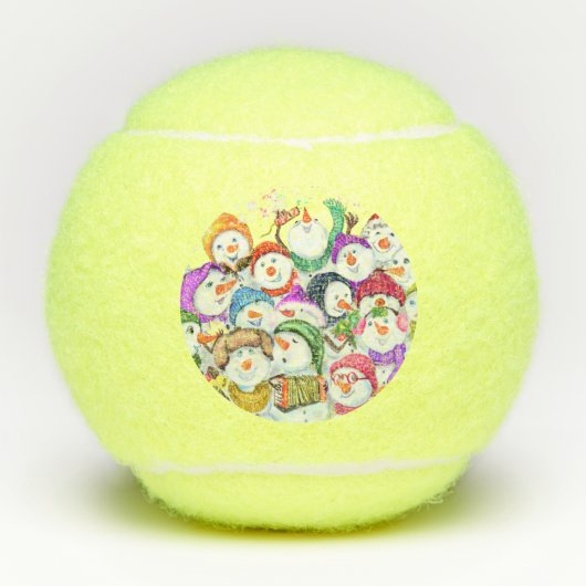 Kerstmis Sneeuwmannen Tennisballen (Voorkant)