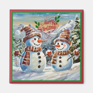 Kerstmis Sneeuwmannen, Vrolijk Kerstmis, Magneet