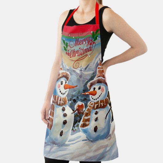 Kerstmis Sneeuwmannen, Vrolijk Kerstmis, Schort (Insitu)