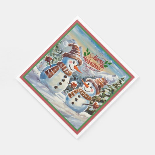 Kerstmis Sneeuwmannen, Vrolijk Kerstmis, Servet (Hoek)