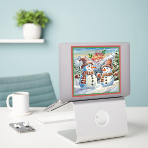 Kerstmis Sneeuwmannen, Vrolijk Kerstmis, Sticker