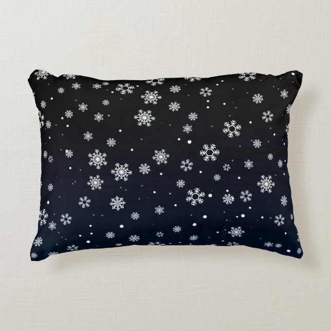 Kerstmis: Sneeuwpatroon Accent Kussen (Voorkant)