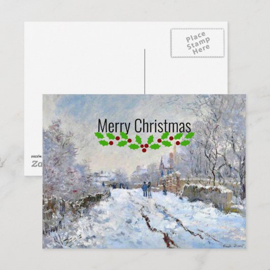 Kerstmis - Sneeuwsceen bij Argenteuil Briefkaart (Voorkant / Achterkant)