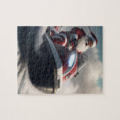 KERSTMIS SNEEUWSCOOTER PUZZEL LEGPUZZEL (Horizontaal)