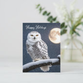 Kerstmis Sneeuwuil in sneeuwvlokken Feestdagenkaart (Staand voorkant)