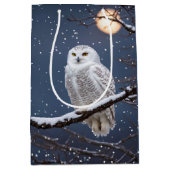 Kerstmis Sneeuwuil in sneeuwvlokken Medium Cadeauzakje (Voorkant)