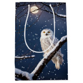 Kerstmis Sneeuwuil in sneeuwvlokken Medium Cadeauzakje (Voorkant)