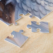 Kerstmis Sneeuwuil, roze bloemen. Legpuzzel (Zijkant)