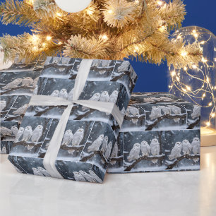 Kerstmis Sneeuwuilen Cadeaupapier
