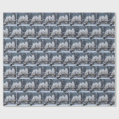 Kerstmis Sneeuwuilen Cadeaupapier (Vlak)