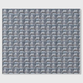 Kerstmis Sneeuwuilen in Sneeuwvlokken Cadeaupapier (Vlak)