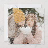 Kerstmis Sneeuwval Overlay Foto Script Feestdagenkaart (Achterkant)