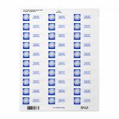 Kerstmis Sneeuwvlok Blauw Etiket (Full Sheet)