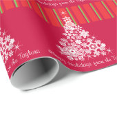 Kerstmis sneeuwvlok boom bericht patroon cadeaupapier (Rol Hoek)