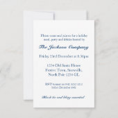 Kerstmis sneeuwvlok boom feestuitnodiging blauw kaart (Achterkant)