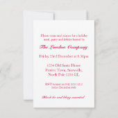 Kerstmis sneeuwvlok boom feestuitnodiging rood kaart (Achterkant)