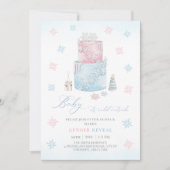 Kerstmis Sneeuwvlok Cake Winter Geslacht onthullen Kaart (Voorkant)