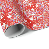 Kerstmis Sneeuwvlok Luxe Patroon Rood Cadeaupapier (Rol Hoek)